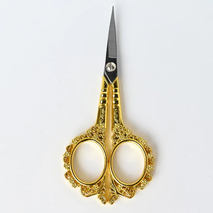 1PC(7.8*15cm) Stainless Steel 6Color Retro Scissors For Makeup/Embroidery/Nails/Sewing Trimmer Metal  Scissor Cuticle Tool P4006