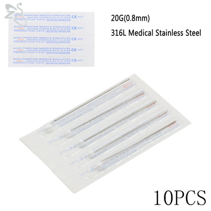 ZS Body Piercing Tool Kit 12-20G Disposable Professional Body Self Piercing Kits Clamp Gloves Tools Ear Lip Nose Navel Piercings