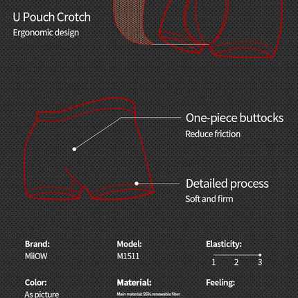 MiiOW 4Pcs Lot Men Boxer Shorts Graphene Antibacterial Ice Silk Underwear Man Boxershorts Seamless Breathable Male Panties L-5XL