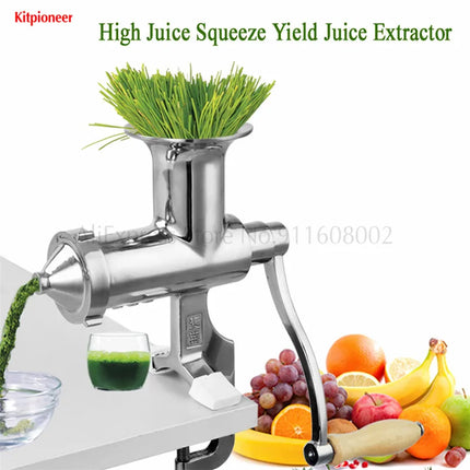 Upgraded Wheatgrass Juicer Hand Operation Stainless Steel Fruit Vegetable Squeezer Orange Juice Presser
