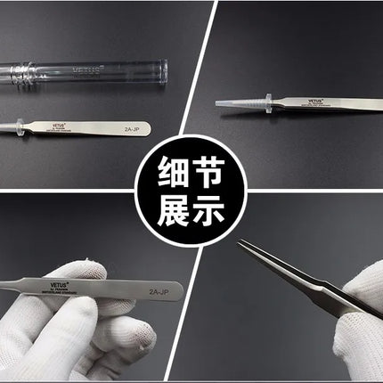 100% Original VETUS JP Series Premium Tweezers for Eyelash Extensions Anti-static Hyperfine High Precision Makeup Pinzas