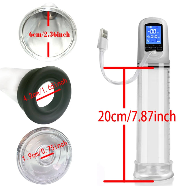 Electric Penis Pump Male Masturbator Penis Extender Vacuum Pump Extend Penis Enlargement Enhancer Massager Sex Toys for Men