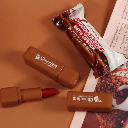 Chocolate Shape Matte Liquid Lipstick Waterproof Innovative Lovely Lip Glaze Velvet Lasting Lip Gloss Lip Makeup Tint Cosmetic