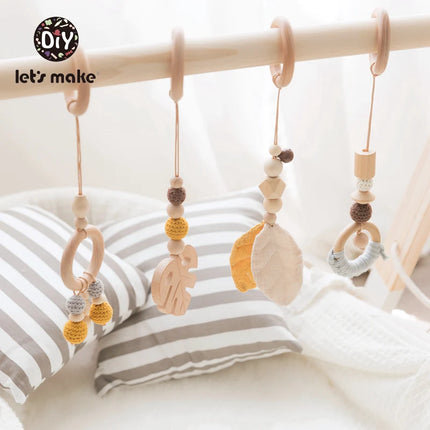 Baby Toys Wooden Play Gym Toys Nordic Baby Room Decor Wood Nursery Sensory Toy Gift Infant Room Clothes Rack Accessories Rattles