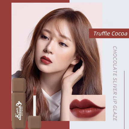 Chocolate Shape Matte Liquid Lipstick Waterproof Innovative Lovely Lip Glaze Velvet Lasting Lip Gloss Lip Makeup Tint Cosmetic