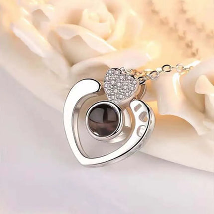 Letter Necklace 100 Languages I Love You Projection Pendant Necklace Women Jewelry Best Friends Collier Femme Bijoux Gifts