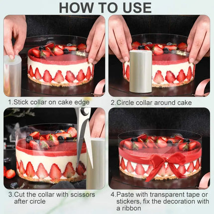8/10/12/15/20CM Cake Collar Transparent Mousse Cake Roll DIY Acetate Sheet Surrounding Edge Clear Cake Strip for Baking Decorate