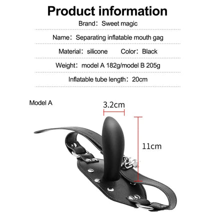 Inflatable Silicone Penis/Ball Gag Oral Dildo Open Mouth Plug Expandable Pump Big Anal Butt Plug Vibrator BDSM Flirt Sex Tools
