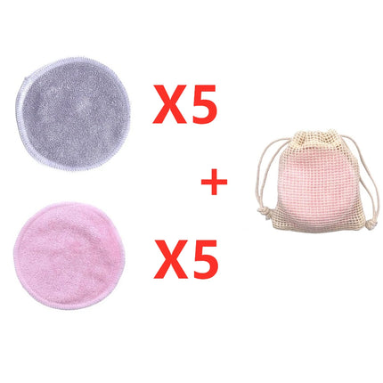 Reusable Bamboo Makeup Remover Pads Cotton 10Pcs Microfiber Washable Rounds Cleansing Facial Tools Make Up Removal Pad