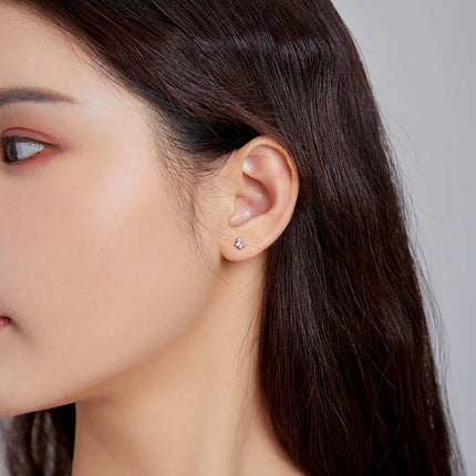 Bamoer 925 Sterling Silver Brilliant Star Earrings for Women Tiny Butterfly Stud Earrings Snowflake Girl Ear Studs Fine Jewelry