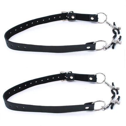 Sexy Flirt Labia Spreader Clip Breast Nipple Clamps Leather Bdsm Bondage Slave Fetish Erotic Tool Sex Toys For Women Adult Games