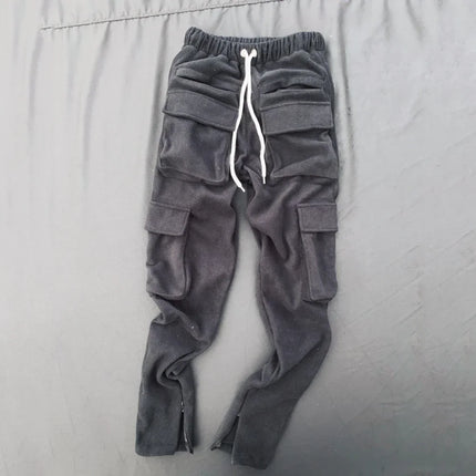 Fleece warm men pants for autumn winter streetwear Men's sweatpants Trousers Work Jogging Outdoor