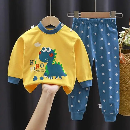 Kids Set Boy Pajamas Cotton Baby Cotton Clothing Children Autumn Clothes Pants Sets Home Clothes For Baby Infant Newborn Outfits