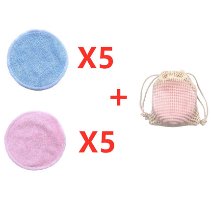 Reusable Bamboo Makeup Remover Pads Cotton 10Pcs Microfiber Washable Rounds Cleansing Facial Tools Make Up Removal Pad