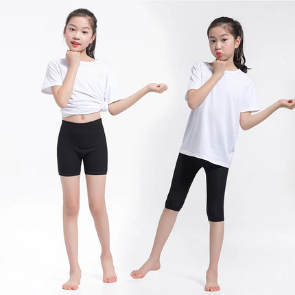 3-15Y girls spring summer calf-length leggings short Candy Color pants girls' knee-length cotton pants