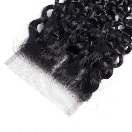 Aircabin 4x4 Kinky Curly Lace Closure Natural Color Real Hair Swiss Transparent Lace Remy Human Hair Curly Lace Closure Only