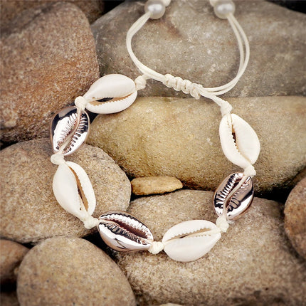 Women Seashell Anklet Silver Color Shell Bracelet for Girls Summer Beach Holiday Foot Ankle Jewelry Bohemian Leg Chain Gift