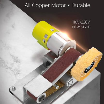 Multifunctional Mini Electric Belt Sander DIY Cutter Edges Sharpener  Adjustable Speed Polisher Machine 10PCS Belt 110V/220V