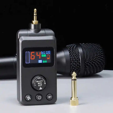 UHF Wireless Microphone AUX Use Microphone BT Recharging Anti Howling Effect Adjusted Echo Cancellation DSP Microphone