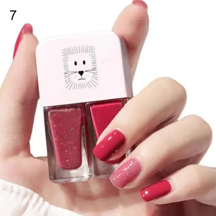 Manicure Water-based Bright Scrub Can Tear Gemini Nail Polish Two Bottles Set Twin Nail Polish Combination Glitter Nal Art Tools