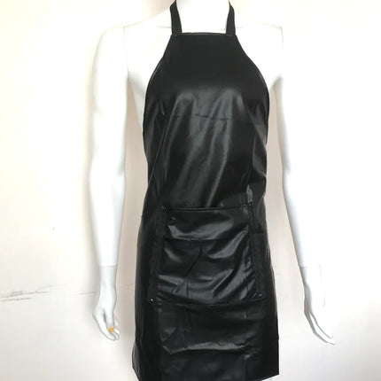 M-2XL Sexy Black Soft Faux Leather Men Front Open Crotch Zipper Pocket Apron DS Night Club Pinafore Backless Sexy Lingerie