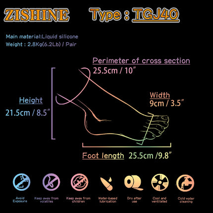 Sexy Foot Model Adult Female Shooting Props Foot Fetish Simulation Liquid Silicone Soft Soles Bare Toes ZISHINE TGJ40