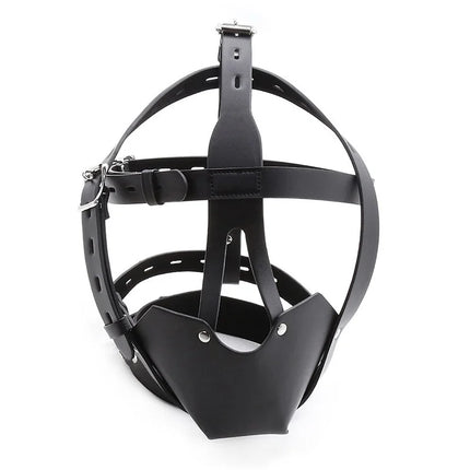 SM Leather Padded Hood Blindfold Head Harness Mask Mouth Gag Balls BDSM Bondage Sex Toys For Couples 18 Adult Erotic Accessories