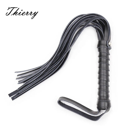 Thierry Genuine Leather Hand Made Pimp Whip Spanking Crop Party Flogger Queen Whip for Sex Horse Bdsm Sex Toys Adults