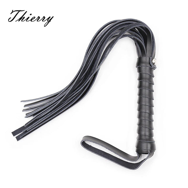 Thierry Genuine Leather Handmade Pimp Whip Spanking Crop Party Flogger Queen Whip for Sex Horse BDSM Sex Toys Adults