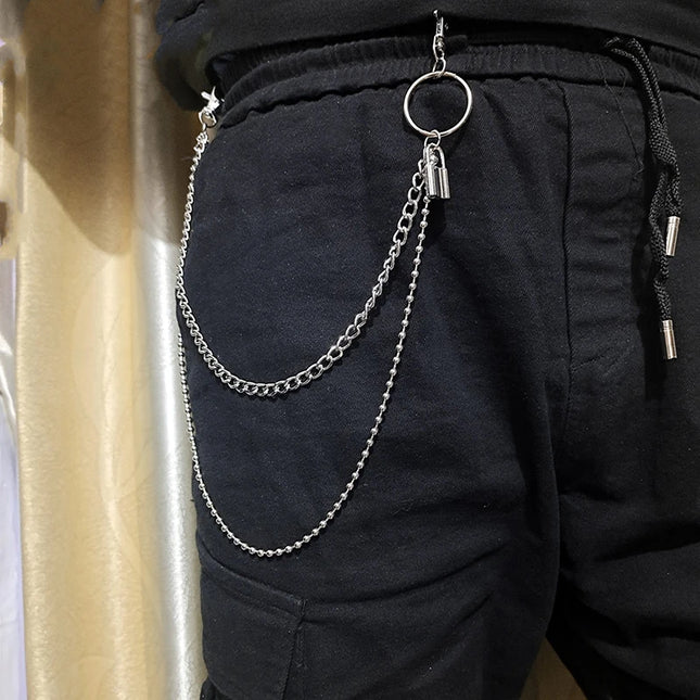 Punk Steet Keychains Chain Women Men Moon Star Rivets Skull Accessories Choice Rock Goth Pants Waist Belt Chain On Jeans Jewerly
