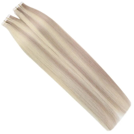 Moresoo Tape in Human Hair Virgin Extensions Injected 12 Months 2.5G/PCS Double Drawn Natural Straight Invisible Brazilian Hair