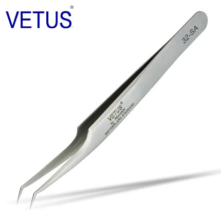 VETUS Original 32-SA Tweezers Hyperfine High Precision Non-magnetic Anti-acid Pincers Eyelash Grafting Manicure ESD Forceps