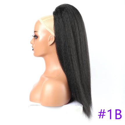 22INCH Synthetic Yaki Hair Extension Ponytail Fake Drawstring Ponytail Hairpiece Synthetic Afro Plaited Ponytail Tresse Longue