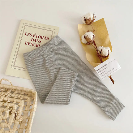 Facejoyous Autumn Baby Girl Legging Cotton Baby Boys Ribbed Leggings Striped Kids Pants Children Casual Trousers