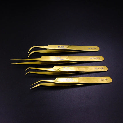 100% Original VETUS Tweezers MCS Series New Style Premium Eyelashes Tweezers Super Fine Tip Improve for 3D 6D Lashes Extensions