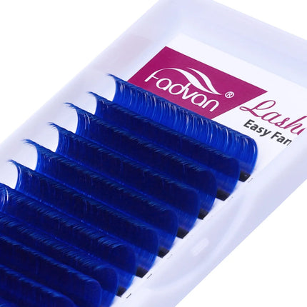 Fadvan Colored Eyelashes Extension Easy Fanning Red Green Blue Brown Purple Colorful Auto Blooming Makeup Lashes 15-20mm Long