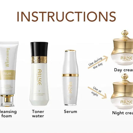 AILKE Anti-Aging Wrinkle Whitening Skin Care Face Cream With Collagen Rose Moisturizing Brightening Women Facial Korean Cosmetic