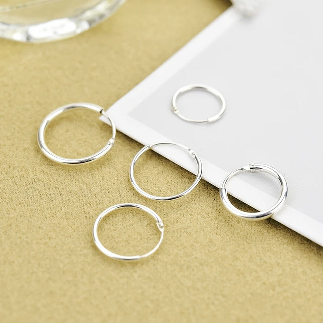 925 Sterling Silver Simple Ear Bone Hoop Earrings For Women Small Hoop Earrings Ear Bone Buckle Round Circle Earrings Hoops Gift