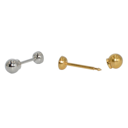1PC 316L Surgical Steel Ear Stud Disposable Sterile Piercing Stud with Safe Ball Buckle Set Piercing Gun Body Piercing Jewelry