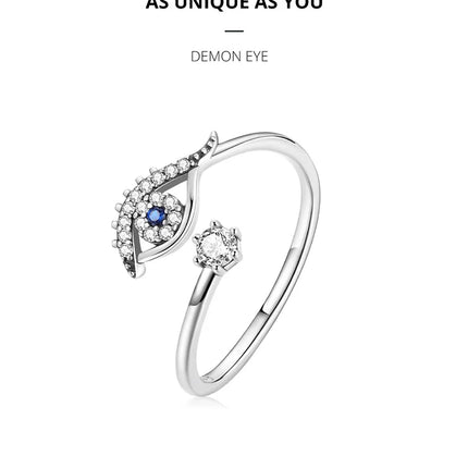 WOSTU Real 925 Sterling Silver Open Ring Finger Adjustable Size Wedding Rings For Women Engagement Fashion Silver Jewelry Gift