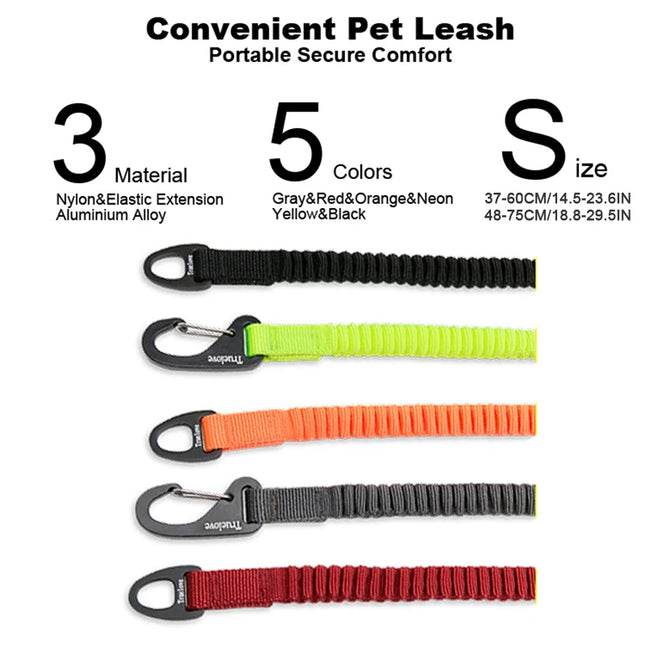 Truelove Short Bungee Dog Nylon Leash Rope for Dog Collar, Retractable Extension for All Breeds, Training, Running, Walking TLL2971
