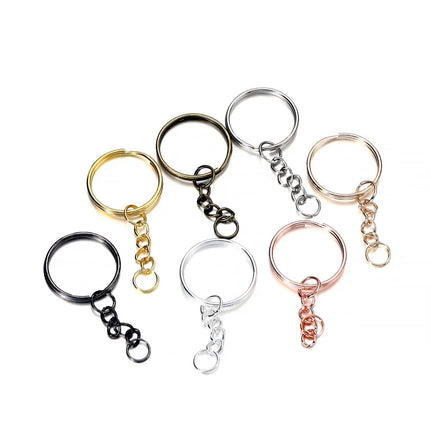 20/50Pcs Key Ring Key Chain Round Split Keyfob Keyrings with Jump Ring for DIY Keychain Pendants Jewelry Making Accessories