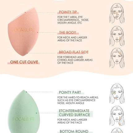 Wholesale FOCALLURE Beauty Egg Makeup Blender Cosmetics Sponge Puff Makeup Sponge Cushion Foundation Powder Beauty Makeup Tool