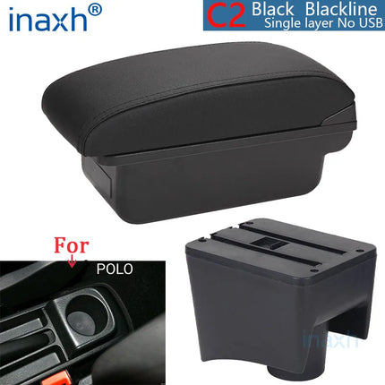 For Volkswagen POLO Armrest new For VW POLO Mk5 6R Vento Car Armrest box Interior Parts Storage Box Car Accessories 2012-2018USB