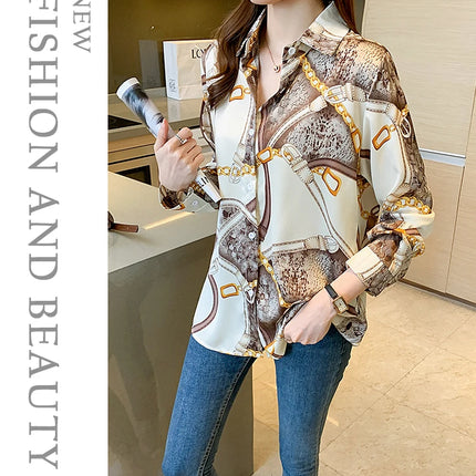 Fashion Printing Ladies Shirts Women's Blouses Spring Autumn Long Sleeve Shirts Tops Blusas Mujer