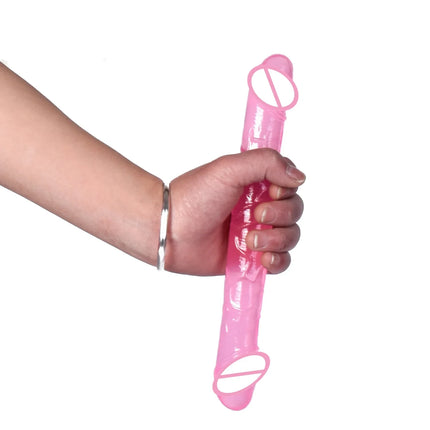 Double Head Dildo Long Jelly Realistic Dildo Double Ended Dildo Flexible Big Penis for Women Masturbator Sex Toys for Lesbian