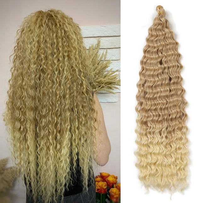Deep Twist Crochet Hair Synthetic Soft Afro Curls Ombre Braiding Hair Extensions 60 Strands African Braided Hair For Women