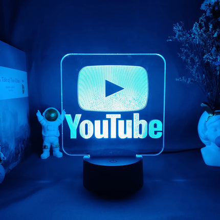 Cool 3D Illusion Lamp Perfect Live Streaming Room Decoration PC Desk Backlight Popular Youtubers Online Gamer Night Light Gift