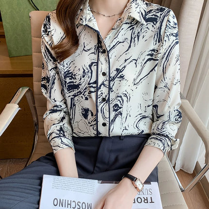 Fashion ladies shirts New elegant Women Blouses Long Sleeve Button-Down Tops blusa mujer