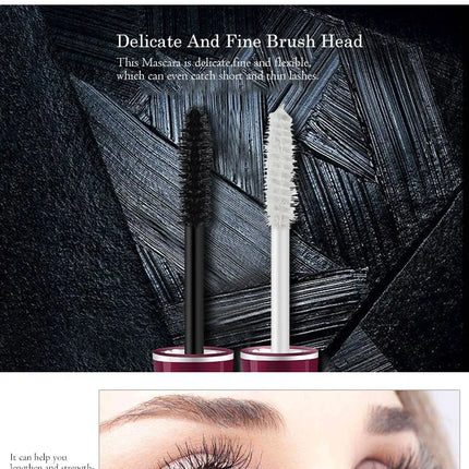 Double Head Lash Tint 4D Silk Fiber Makeup Mascara Eyelash Growth Liquid Long Thick Waterproof Long Lasting Natural Curling